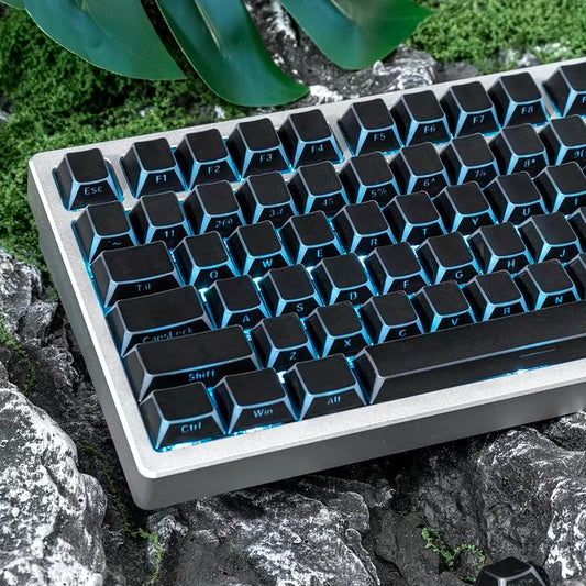 YMDK 142 Keys Light Frame White Character Border PBT Double Shot Backlit Shine Through Cherry Profile for 61/68/84/87/98/104/108 Layout MX Mechanical Keyboard