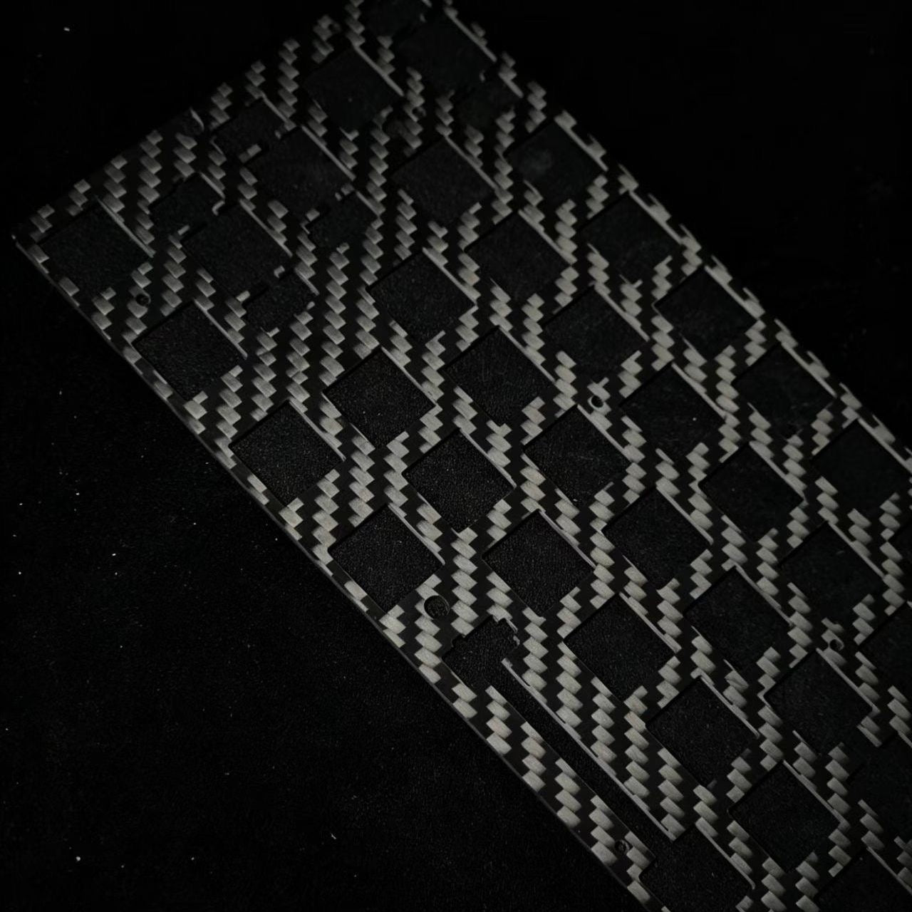 YMDK 60% Layout Switch Plate, Immersion Gold FR4 / Carbon Fiber Keyboard Positioning Plate Compatible with Wooting 60HE Mechanical Keyboard