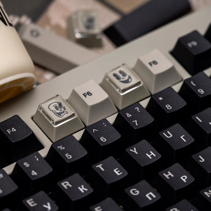 YMDK Rubber Themed Keycaps 143 Keys Retro Cherry Profile PBT Dye Sub Keycap Set for 61/84/87/104/108 MX Mechanical Keyboards