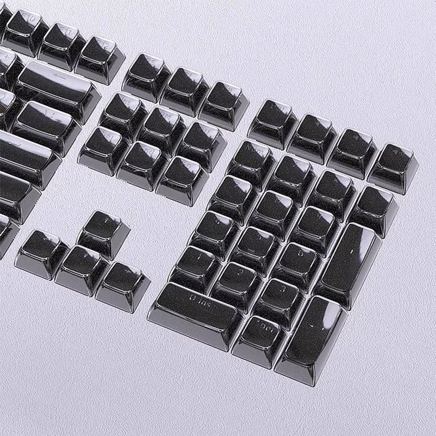 YMDK 136 Keys Jelly Black Double-shot PC Material OEM Profile Top Side Print Keycaps for 61/68/84/104/108 MX Mechanical Keyboard