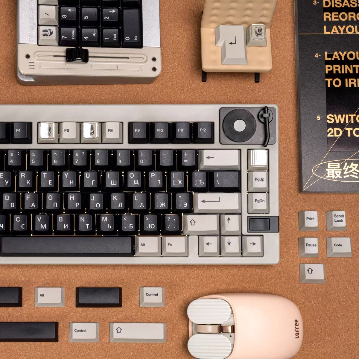 YMDK Rubber Themed Keycaps 143 Keys Retro Cherry Profile PBT Dye Sub Keycap Set for 61/84/87/104/108 MX Mechanical Keyboards