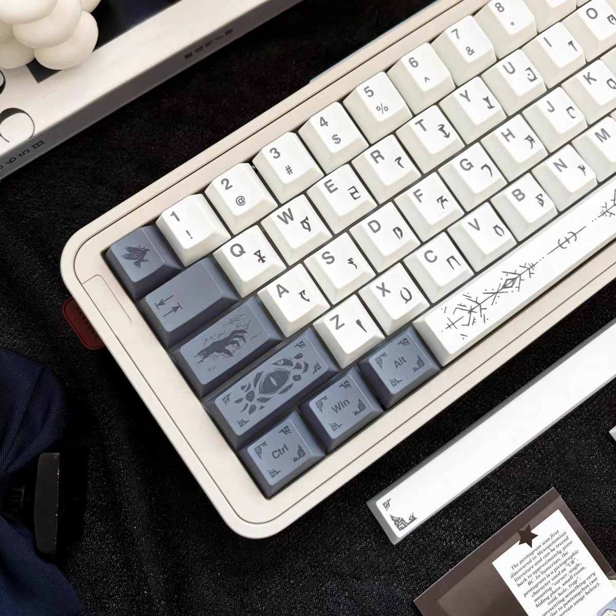YMDK 143 key Occult Mysticism Theme Keycaps PBT Cherry Profile Five-sided Dye Sub Custom Keycap for 61/68/75/87/98/104/108 MX Mechanical Keyboard
