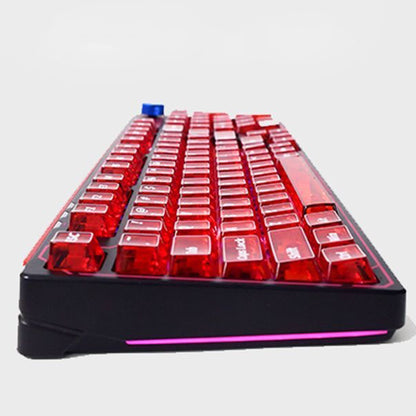 YMDK 121 Keys Red Transparent PC Shine Through Top Print Cherry Profile Keycaps for MX 61/64/68/84/87/100/104/108 Layout MX Mechanical Keyboard