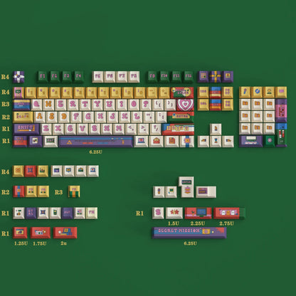 YMDK American Retro Keycaps SOA Cherry Profile Five-sided Dye Sublimation PBT Round Cute keycap for MX 61/68/87/98/104 MX Mechanical Keyboards