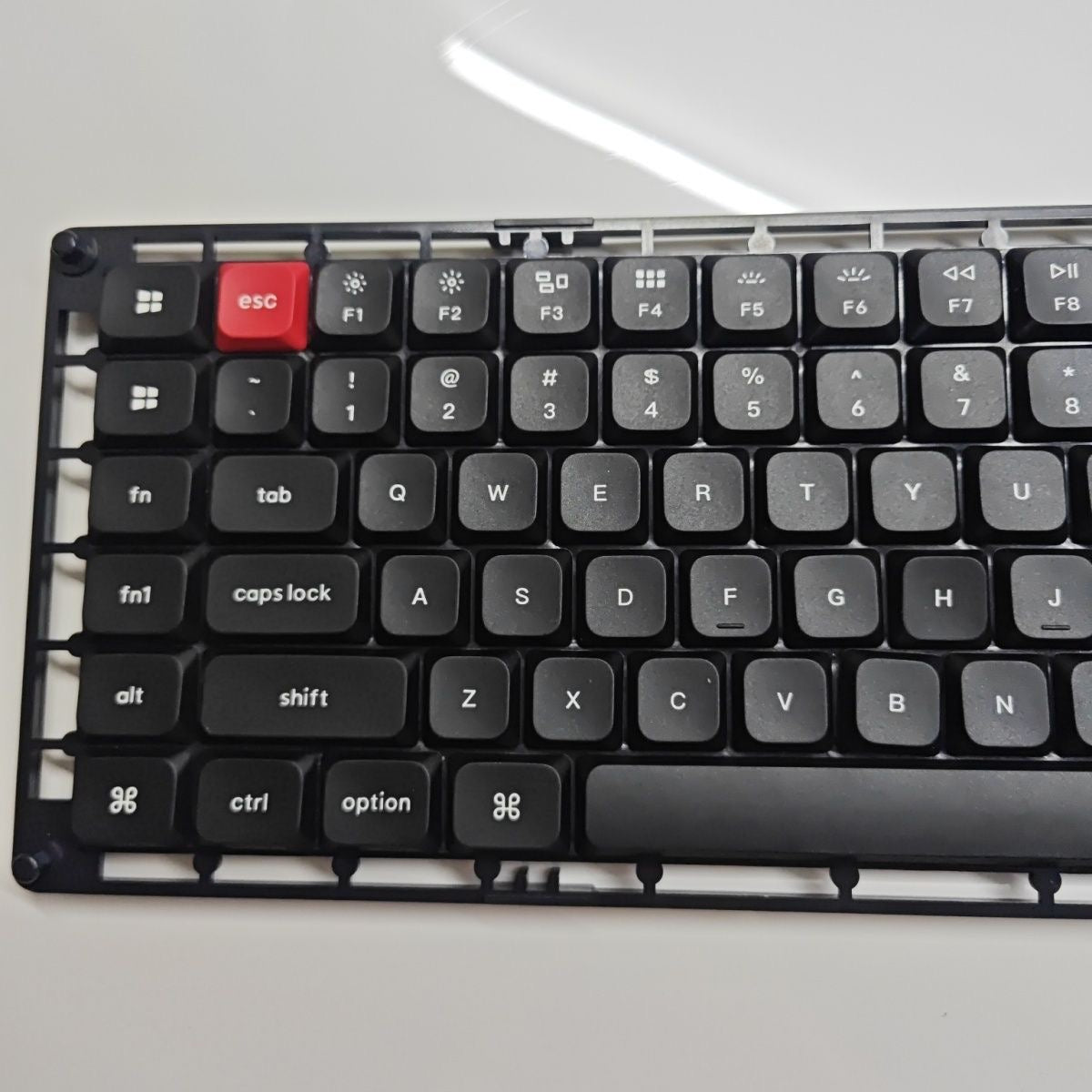 Black PBT Low Profile Keycaps, Key Caps Low Profile Cross Stem Compatible with Keychron K1 K3 Low Profile Mechanical Keyboard
