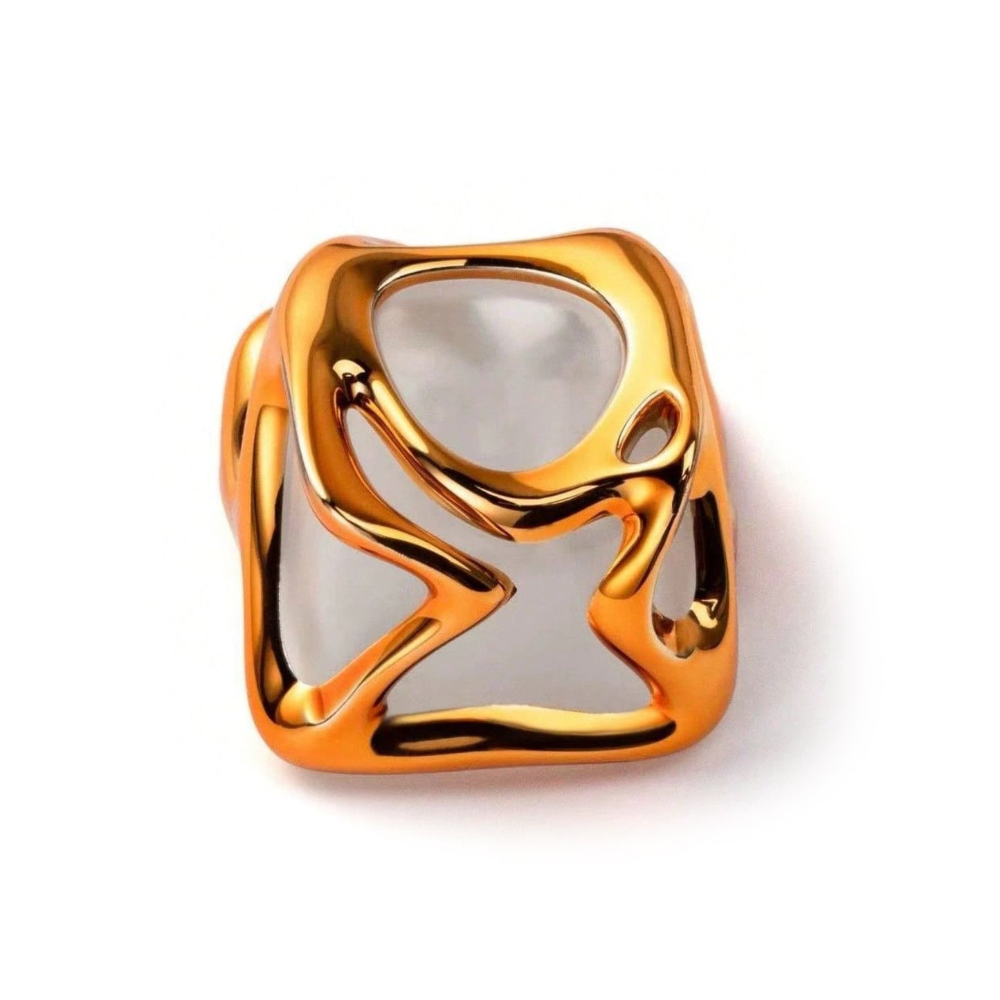 YMDK Organic Hollow Artisan Keycap, Twisted Fluid Shape ABS Electroplated Custom Key Cap for Mechanical Keyboard