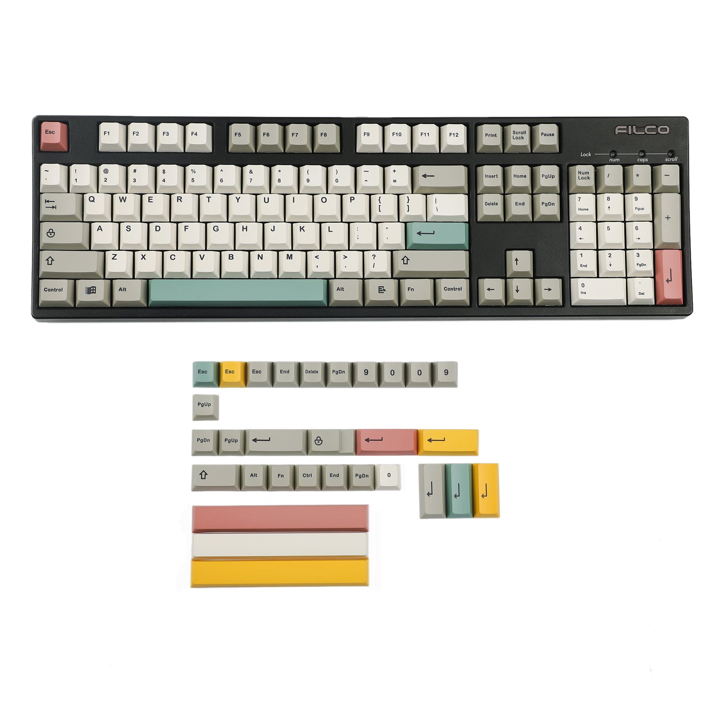 YMDK 9009 134 Keys Keycaps(Dye Sub Cherry Profile/104 TKL 61 84 96 Using)