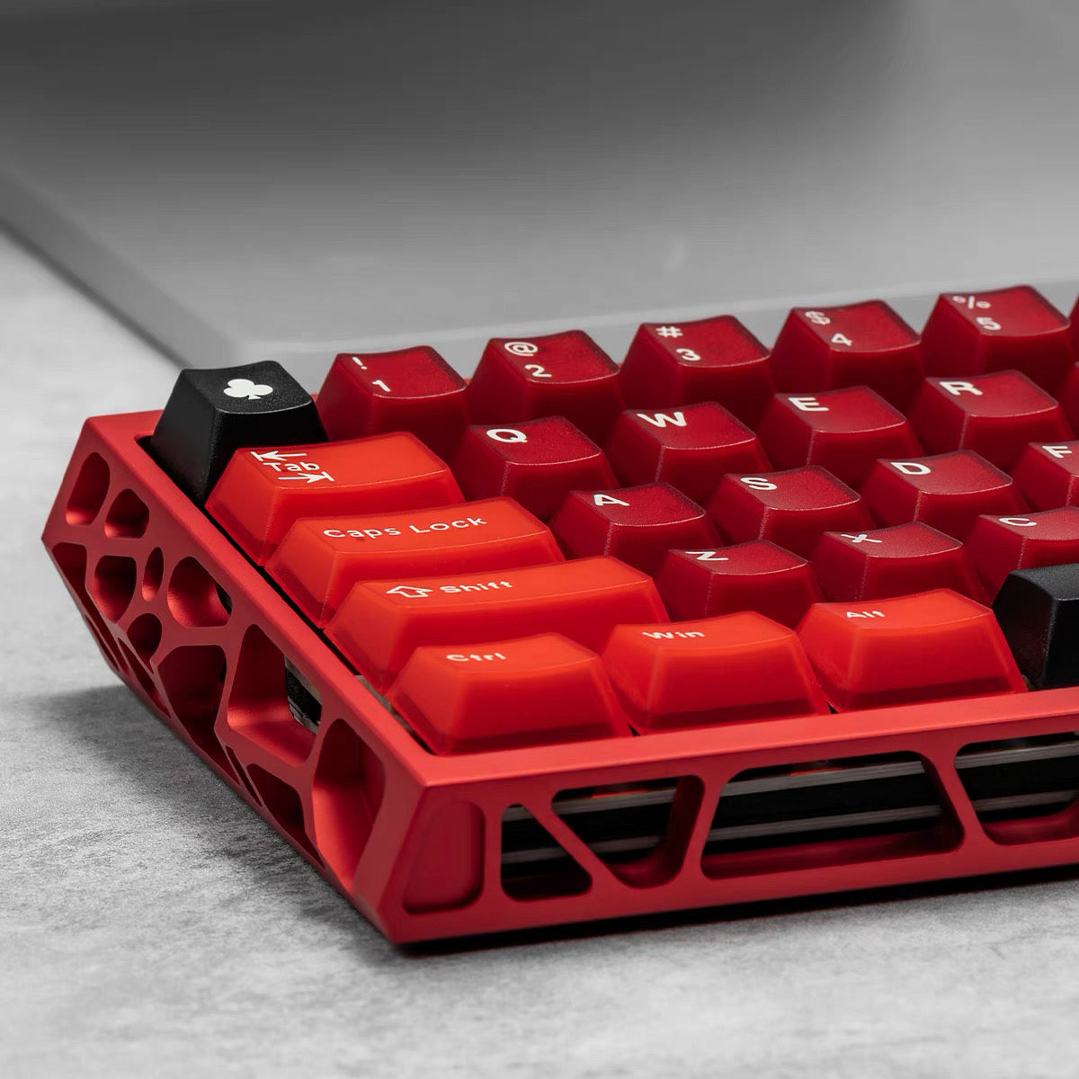 YMDK 164 Keys Red Wine Theme Shine ThroughCherry Profile Double Shot PBT+PC Keycap UV Print for MX 61/64/68/84/87/100/104/108 MX Mechanical Keyboard