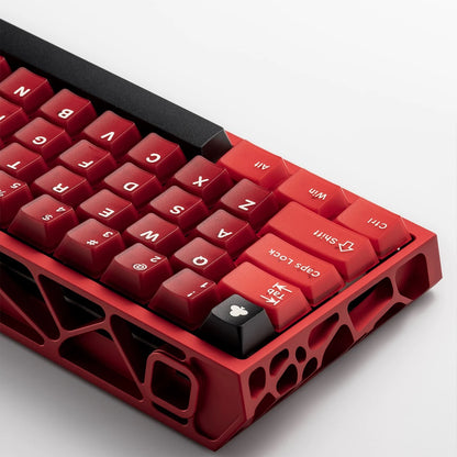 YMDK 164 Keys Red Wine Theme Shine ThroughCherry Profile Double Shot PBT+PC Keycap UV Print for MX 61/64/68/84/87/100/104/108 MX Mechanical Keyboard