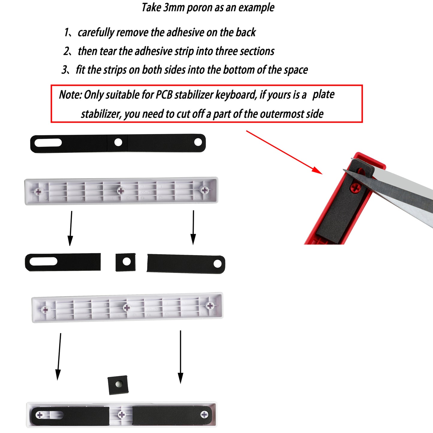 YMDK Space Spacebar Foam Poron EVA For 6.25u/7u