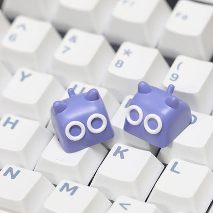 YMDK 1 pcs Cat Cute Black White Gray Purple Cartoon Resin Personalized Custom Keycaps for MX Gaming Mechanical keyboard