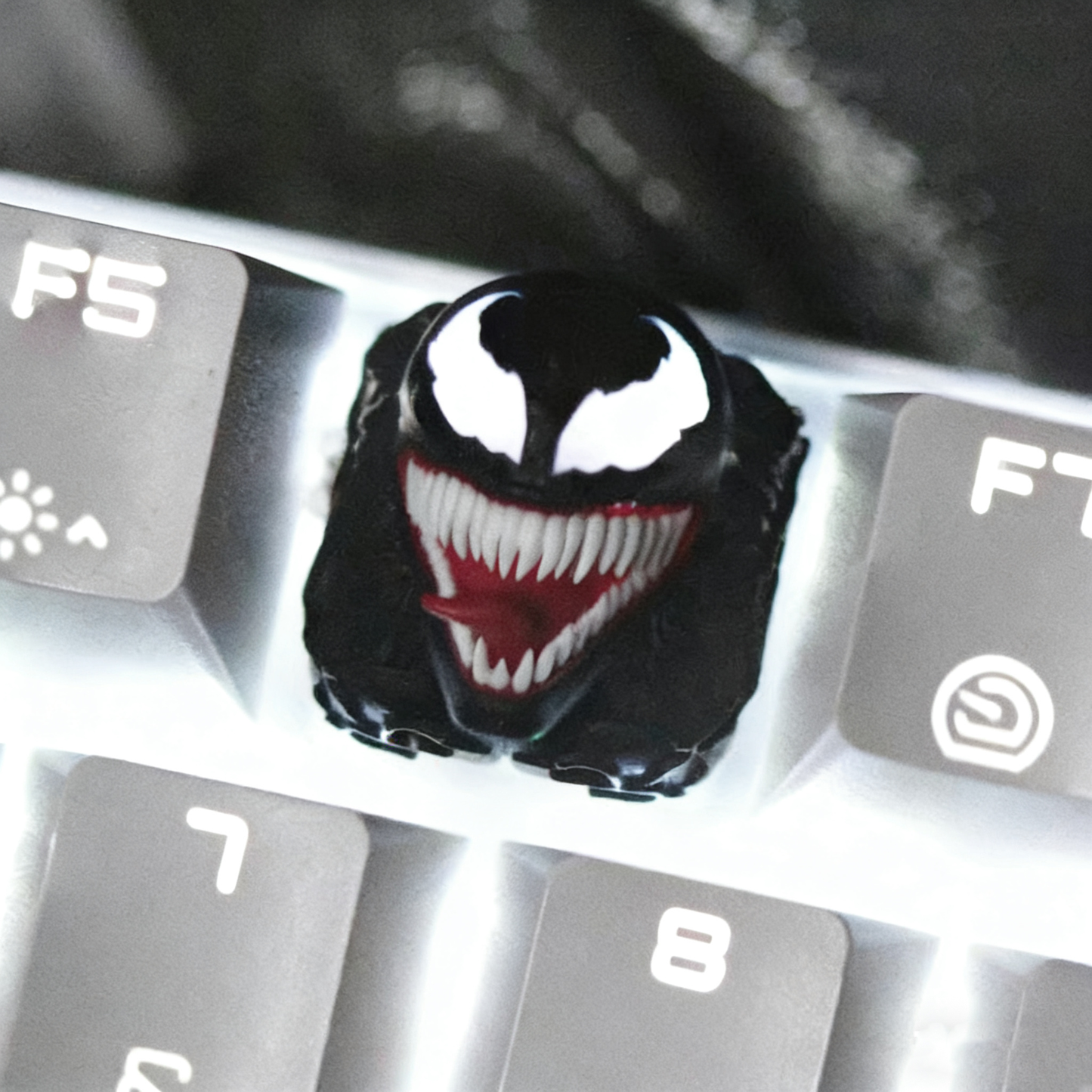 YMDK Gaming Theme Mask Personalized Keycaps Cool Shine Through Creative Resin Keycaps for MX mechanical keyboards