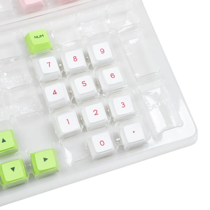 YMDK Dye Sub PBT Top Print 61 64 73 Keys Light Black Gray Red Pink White Similar To XDA Profile Keycap Set For GK73 GK73S
