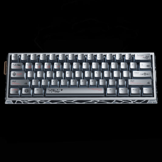 YMDK 128 keys Key of Time Theme Cherry Profile Metal Texture Keycaps Five-sided Dye Sub UV Print Keycap for 61/68/75/87/96/100/104/108 MX Mechanical Keyboard
