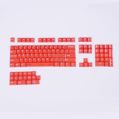 YMDK 121 Keys Red Transparent PC Shine Through Top Print Cherry Profile Keycaps for MX 61/64/68/84/87/100/104/108 Layout MX Mechanical Keyboard
