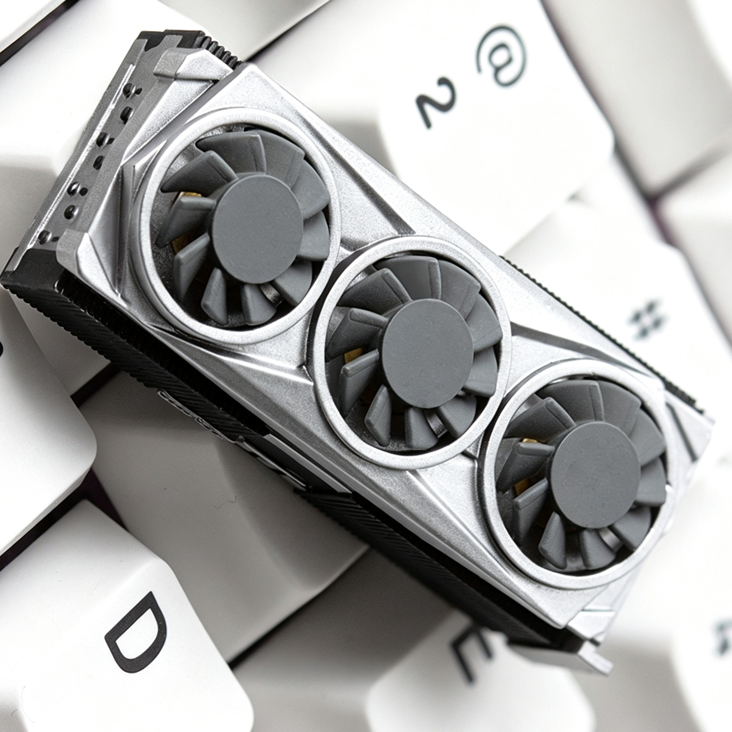 YMDK 1pcs Tri‑Fan Graphics Card Shape Keycaps 2.25u Enter Personalized Artisan Resin Keycap For MX Mechanical Keyboards