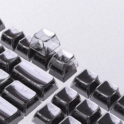 YMDK 136 Keys Jelly Black Double-shot PC Material OEM Profile Top Side Print Keycaps for 61/68/84/104/108 MX Mechanical Keyboard