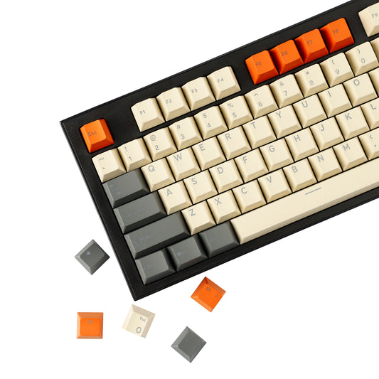 Carbon Miami PBT Double Shot Cherry Profile ANSI Backlit Keycaps for MX Mechanical Keyboard Melody 96 KBD75 68 61 87 104 Keychron(Only Keycap) (Carbon)