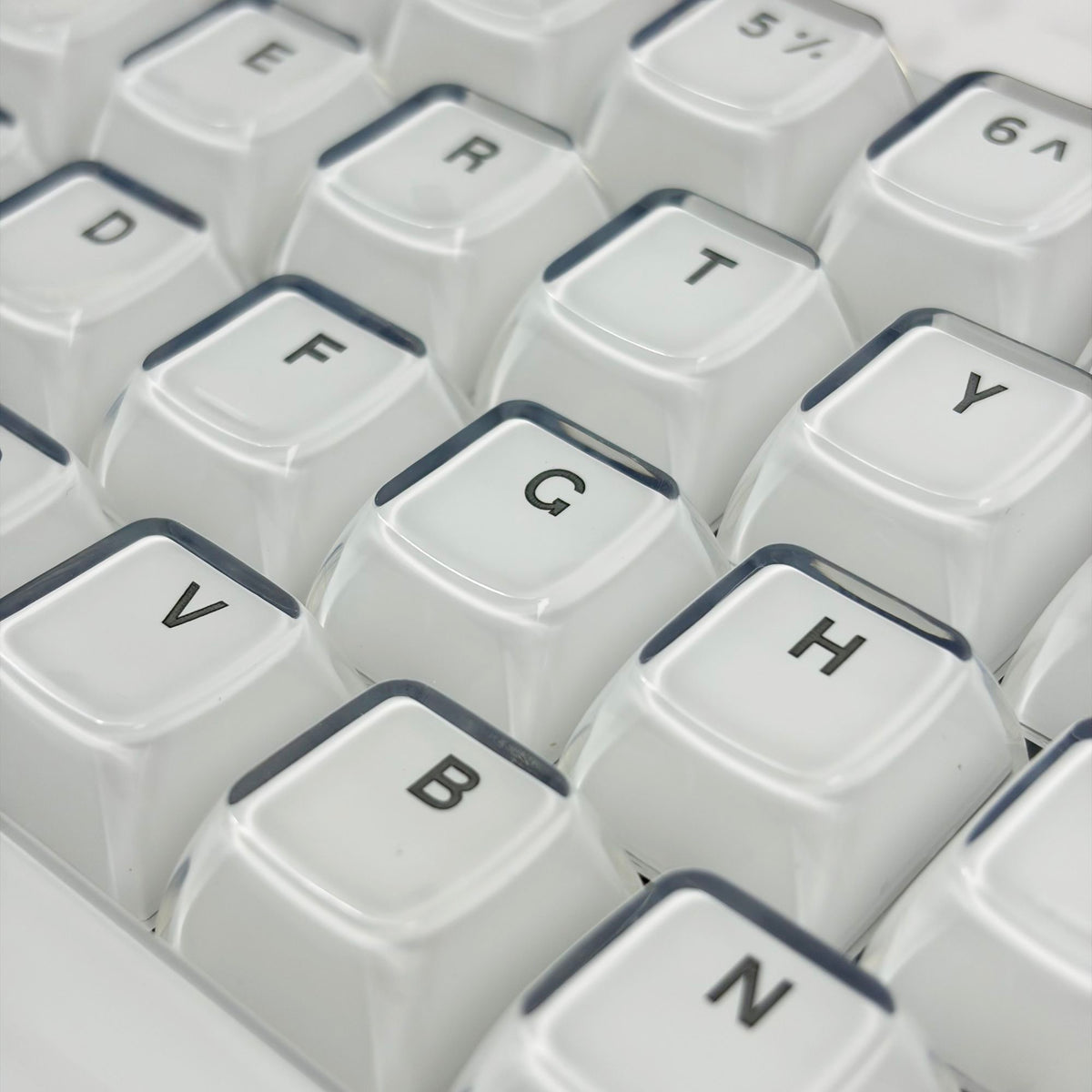 YMDK Crystal Jelly Pudding Keycaps 113 Keys Keycap OEM Profile PC Acrylic for 68/75/84/87/108 MX Mechanical Keyboards