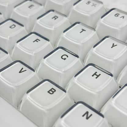 YMDK Crystal Jelly Pudding Keycaps 113 Keys Keycap OEM Profile PC Acrylic for 68/75/84/87/108 MX Mechanical Keyboards