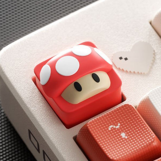 Cartoon Mushroom Question Mark Block Brick 1 pcs PVC Material Cute Personalized Custom Keycaps for MX Mechanical Keyboard
