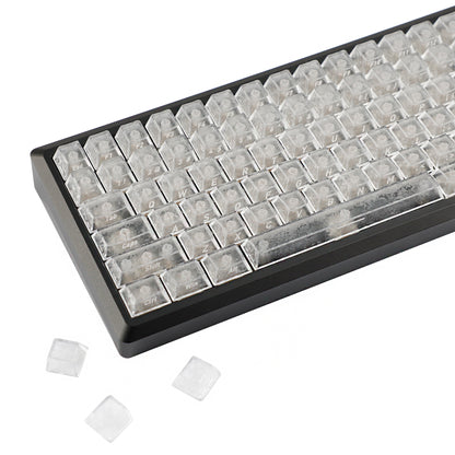 YMDK Carbon Fiber Texture 119 Key Side Printed Shine Through Keycaps for 61/64/68/84/87/96/108-Key MX Mechanical Keyboards