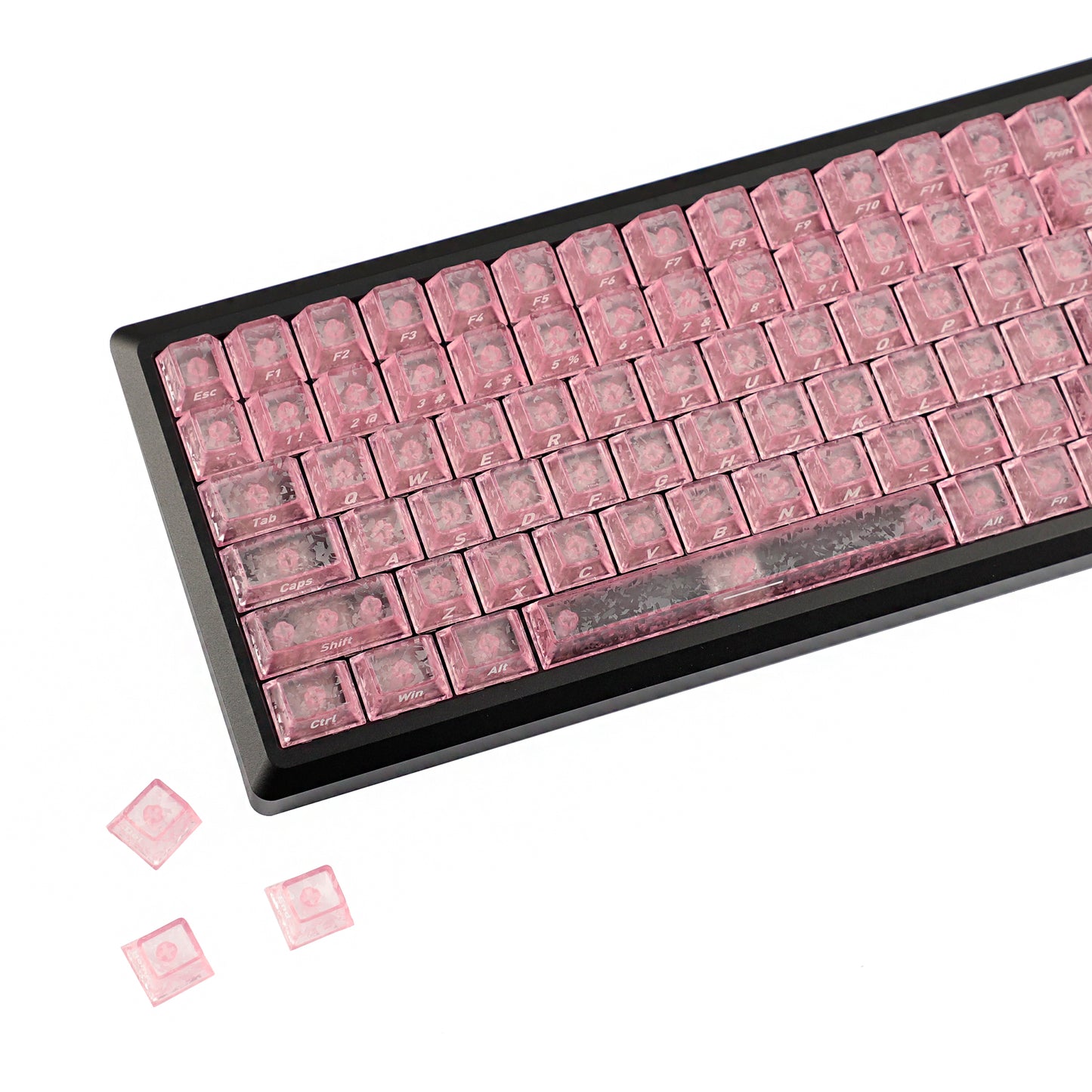YMDK Carbon Fiber Texture 119 Key Side Printed Shine Through Keycaps for 61/64/68/84/87/96/108-Key MX Mechanical Keyboards