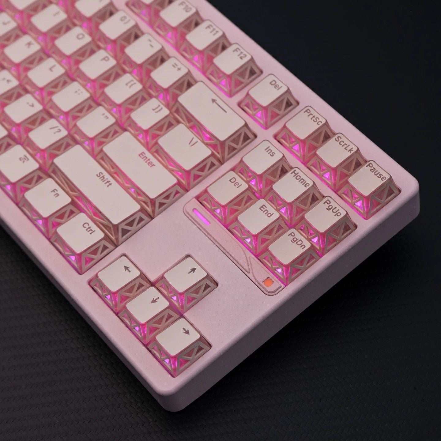 YMDK 130 Keys Imperial Light Theme White Backlit Shine Through Cherry Profile Keycaps for 68/75/87/98/104/108 MX Mechanical Keyboards