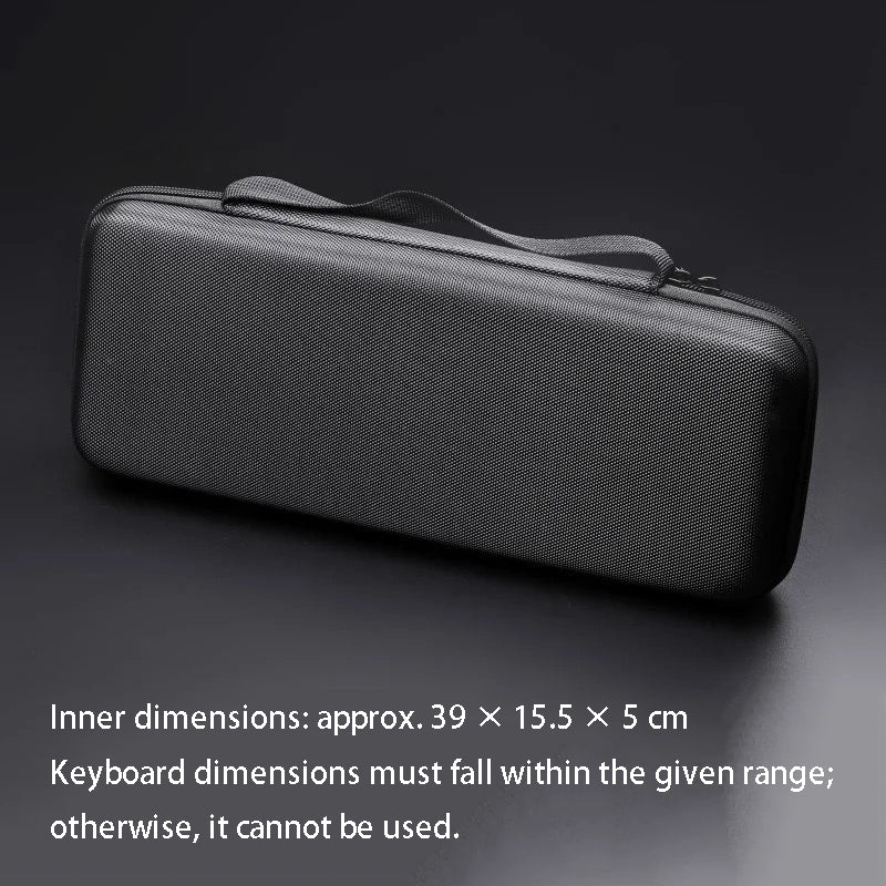 YMDK Black Oxford Hard‑Shell Keyboard Case, Shock‑Absorbent Waterproof Mechanical Keyboard Storage Bag for Mechanical Keyboard