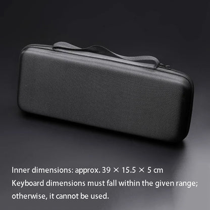 YMDK Black Oxford Hard‑Shell Keyboard Case, Shock‑Absorbent Waterproof Mechanical Keyboard Storage Bag for Mechanical Keyboard