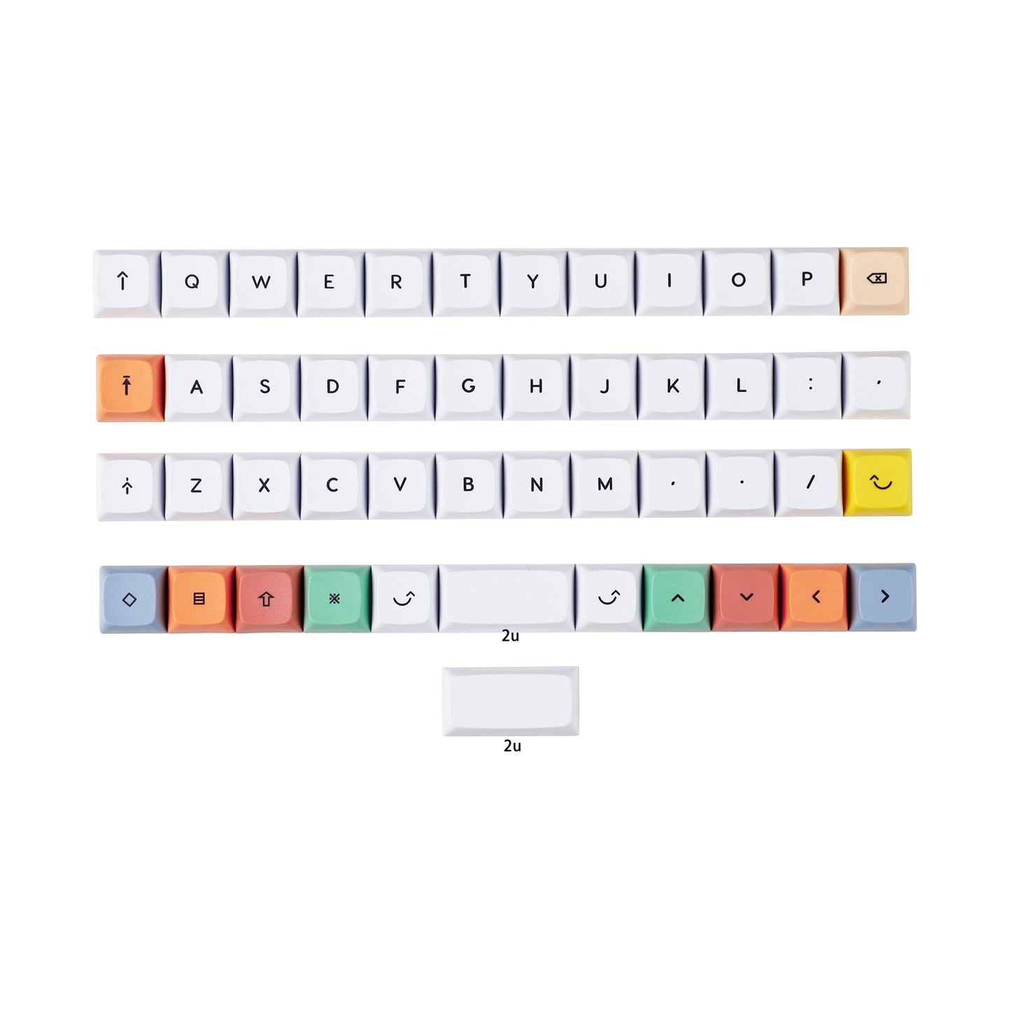 YMDK Colorful theme Dye-Sub Top print XDA Keycap 1.1mm PBT For MX Switches 40% Keyboard Planck YMD40v2 Niu40