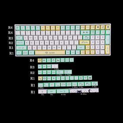 YMDK Peeking Cat 144 Keycaps(Dye SubMDA Profile 1.55mm)