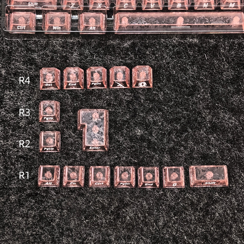 YMDK Carbon Fiber Texture 119 Key Side Printed Shine Through Keycaps for 61/64/68/84/87/96/108-Key MX Mechanical Keyboards