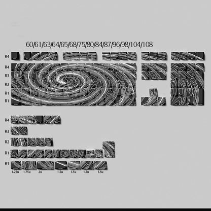 YMDK Lightning 140 Key Keycaps Side-lit PBT+PC Cherry Profile Five-sided Dye Sub Shine Through Custom Keycap for MX Mechanical Keyboard 61/64/68/84/87/100/104/108 Layout