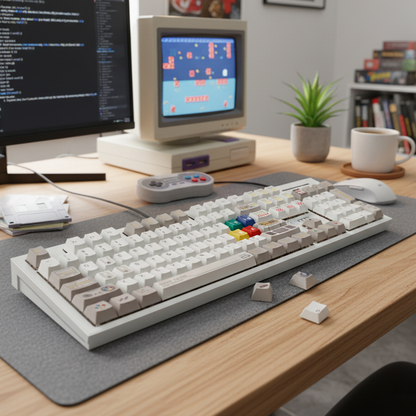 YMDK 149 Keys Retro Reminiscence Theme Keycap PBT Dye Sub Cherry Profile Keycaps for 61/64/87/104/108 MX Mechanical Keyboard