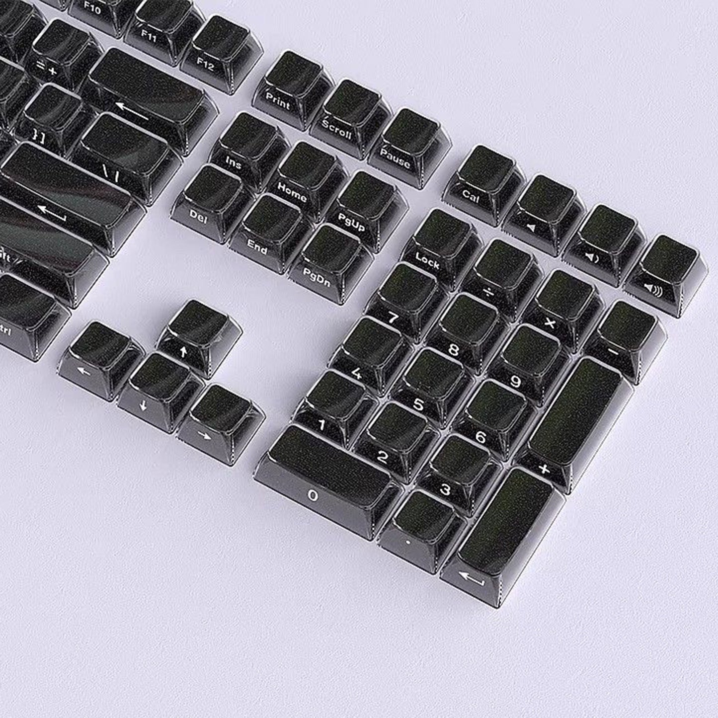 YMDK 136 Keys Jelly Black Double-shot PC Material OEM Profile Top Side Print Keycaps for 61/68/84/104/108 MX Mechanical Keyboard
