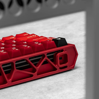 YMDK 164 Keys Red Wine Theme Shine ThroughCherry Profile Double Shot PBT+PC Keycap UV Print for MX 61/64/68/84/87/100/104/108 MX Mechanical Keyboard