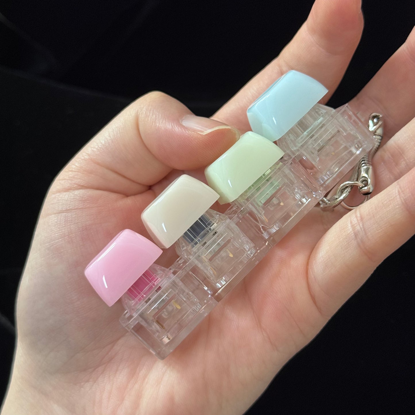 YMDK  Switch Tester Kit, Transparent PC Frame with Jelly Custom Keycaps, Portable Keychain MX Switch Sampler