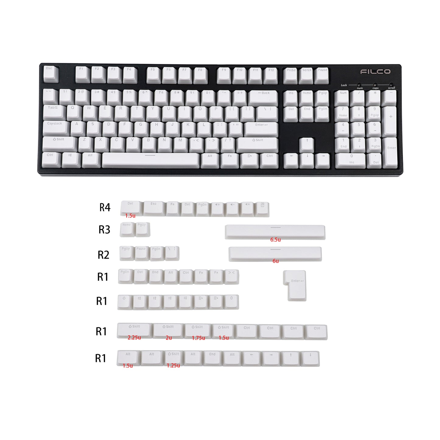 Pudding 156 Backlit Keycaps(OEM Profile Double Shot/Corsair Razer Ducky SF KBD75 Tada68 Using)
