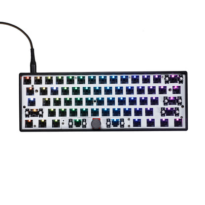 GK61 Pro RGB Wired Gasket Hot Swap Hot-swappable Knob 60% Fully Programmable NKRO Keyboard Kit（Support QMK VIA Support Split space ）