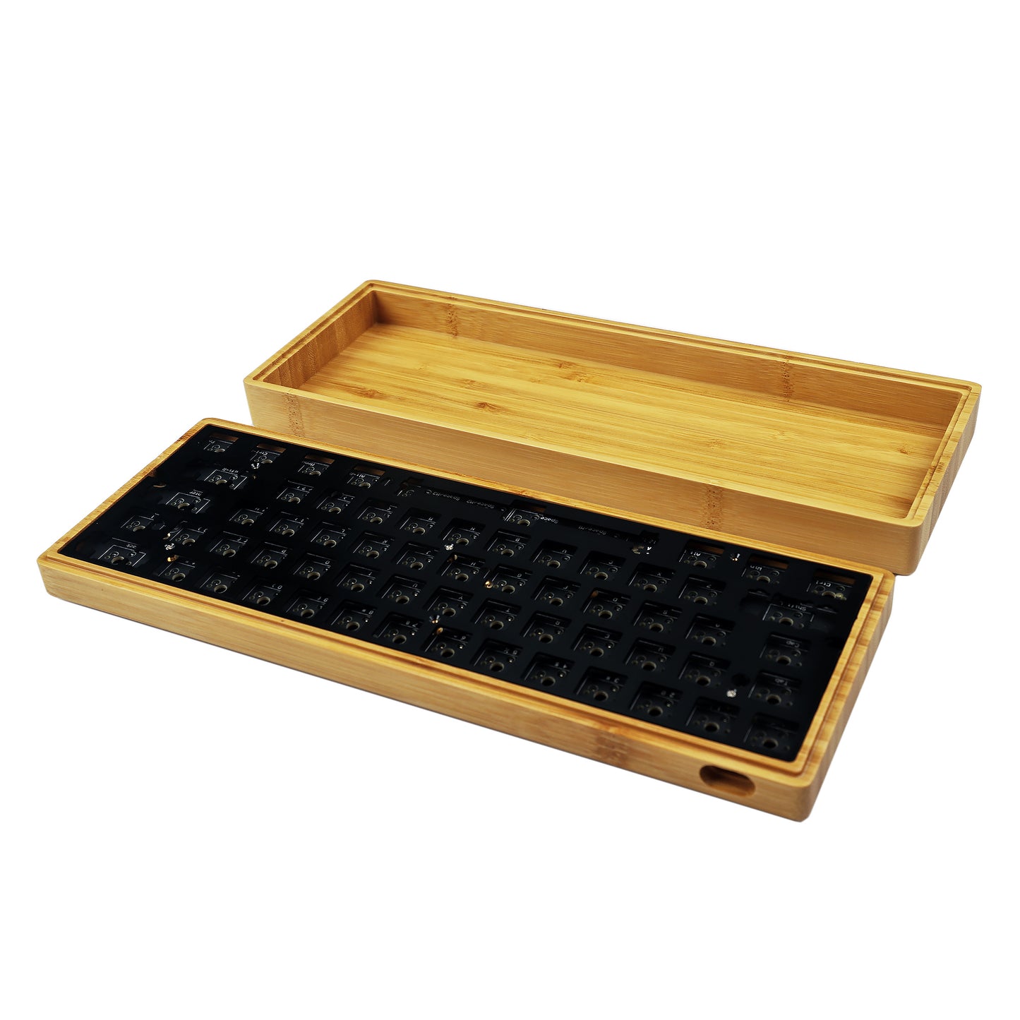 GK61 GK64 Splitted Bamboo Wood Case Kit(RGB Hotswap PCB/Bluetooth Or Wired Programmable)