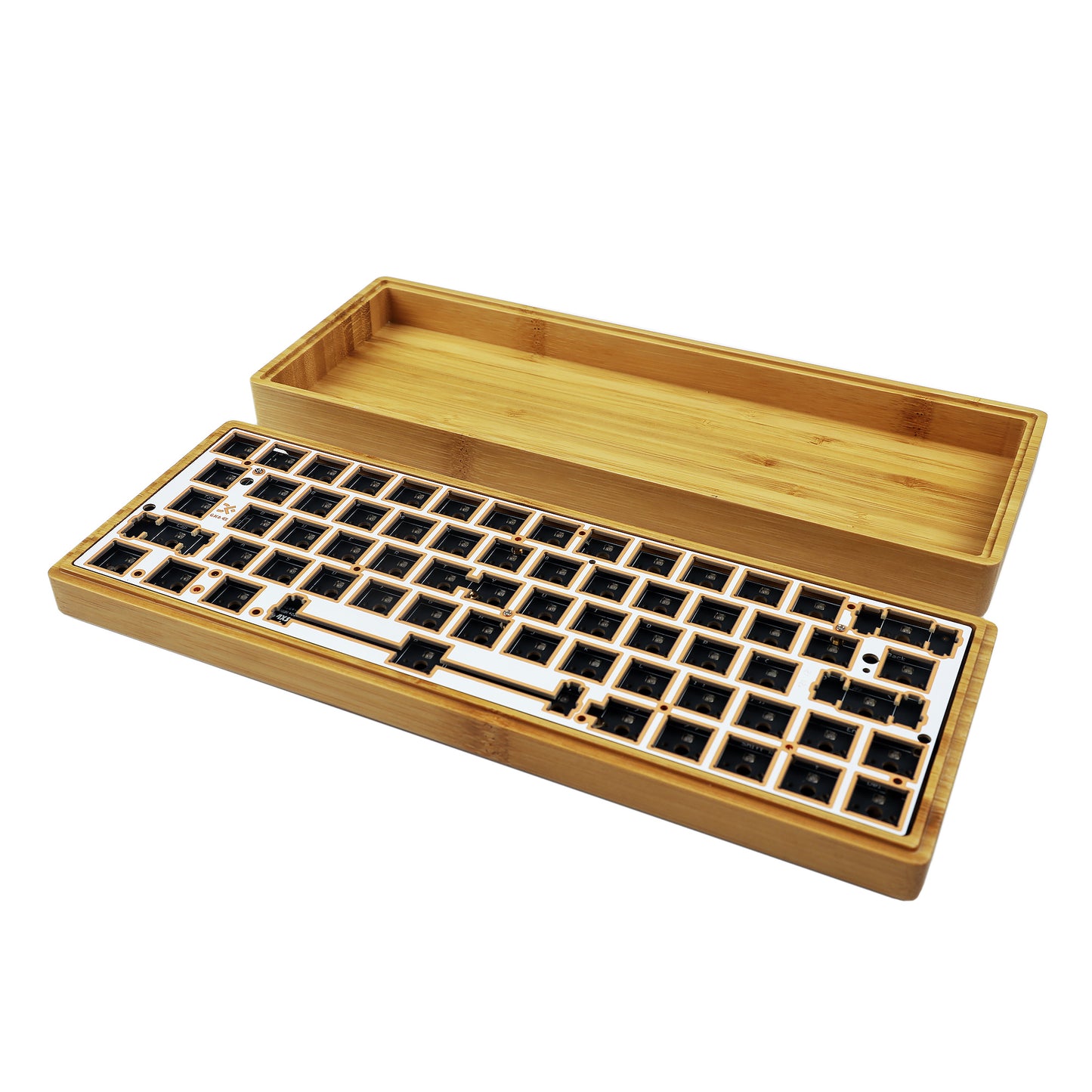 GK61 GK64 Splitted Bamboo Wood Case Kit(RGB Hotswap PCB/Bluetooth Or Wired Programmable)