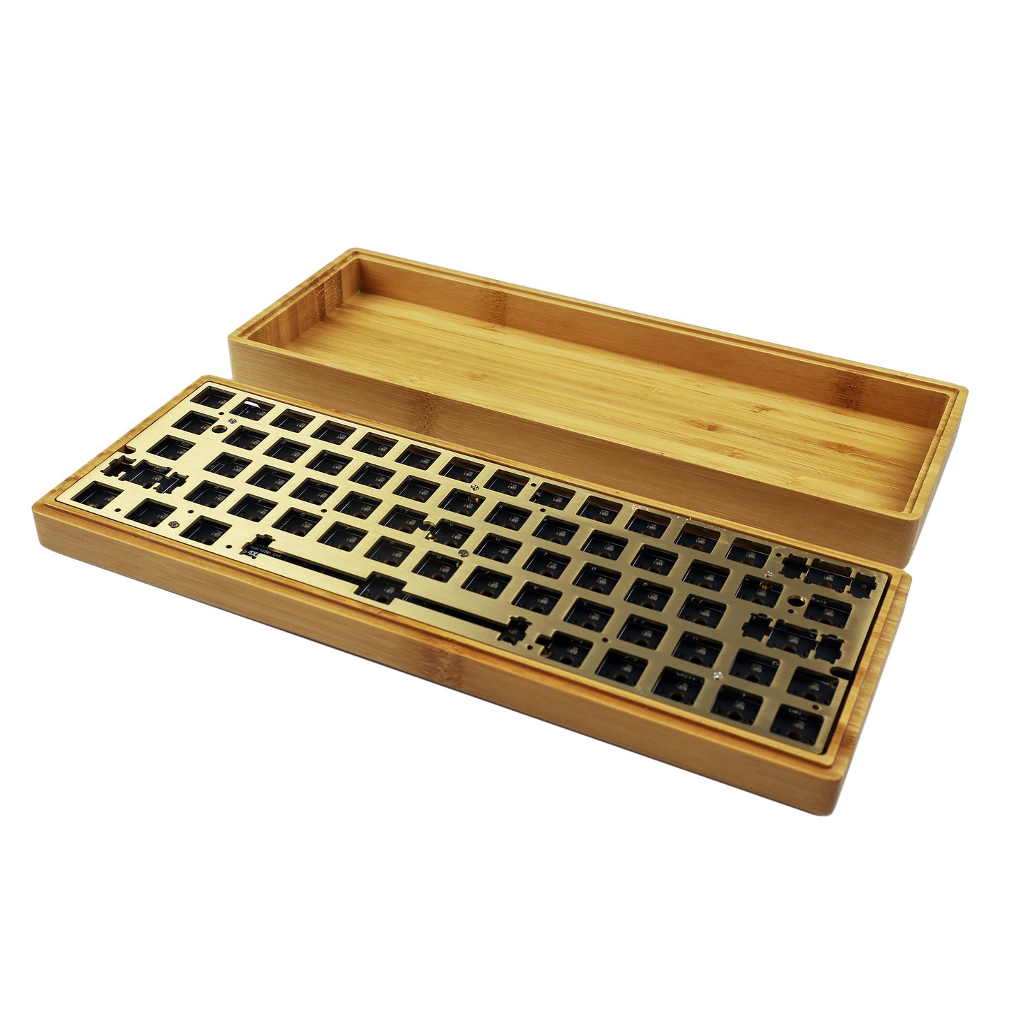 GK61 GK64 Splitted Bamboo Wood Case Kit(RGB Hotswap PCB/Bluetooth Or Wired Programmable)