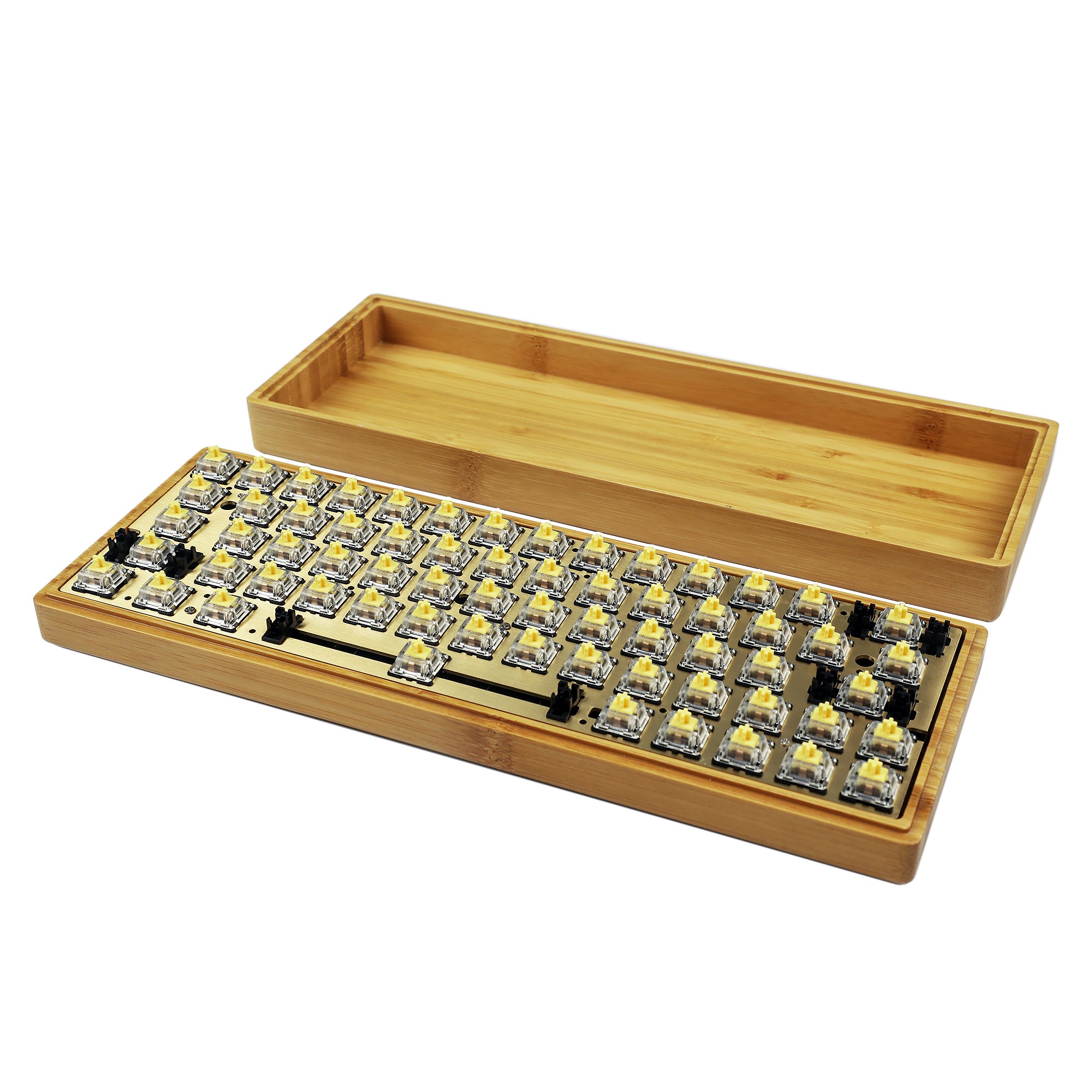 GK61 GK64 Splitted Bamboo Wood Case Kit(RGB Hotswap PCB/Bluetooth Or W –  YMDK