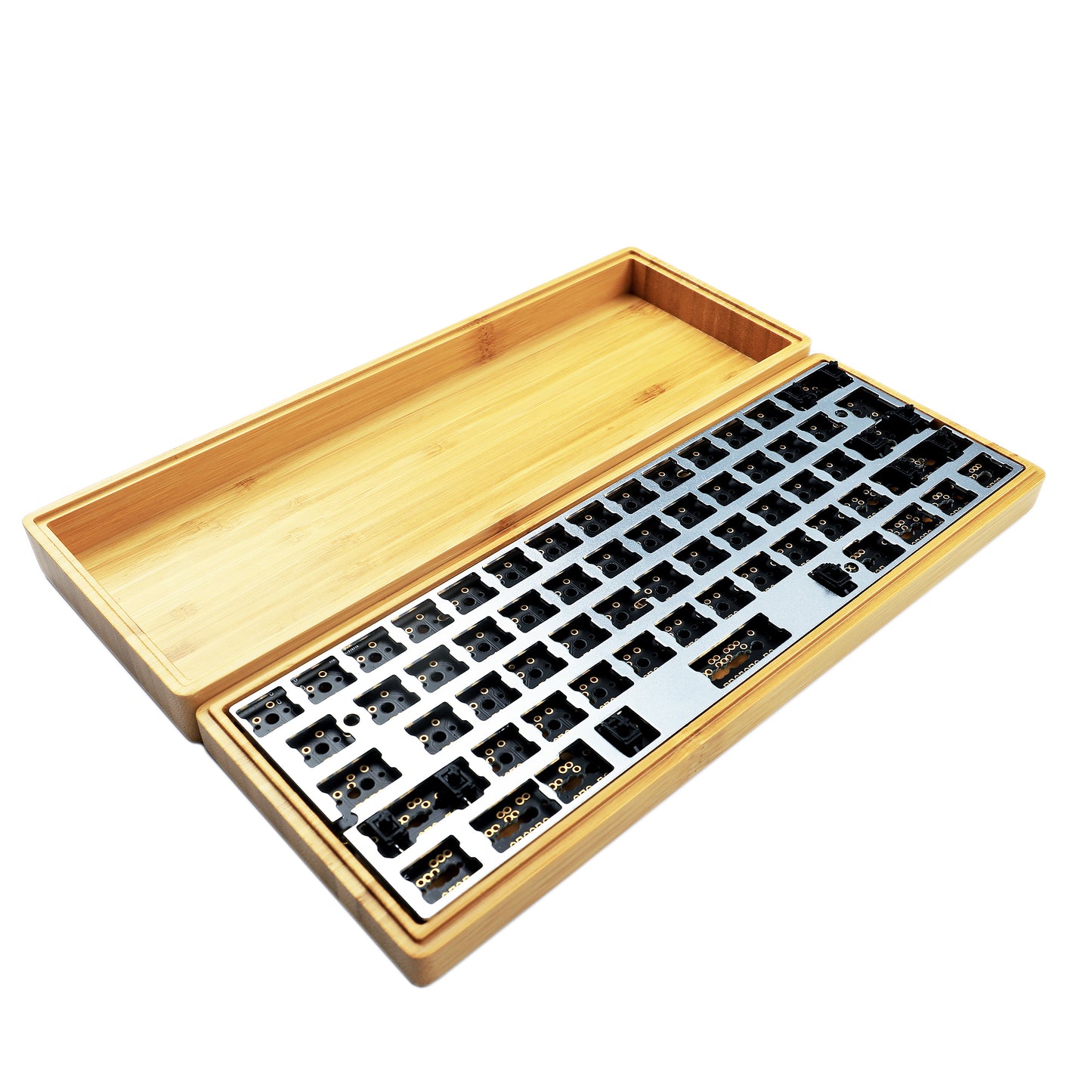 YMD-60% GH60 Splitted Wood Case Kit(QMK Soldering Supported/ANSI ISO Multi-Layout Supported)