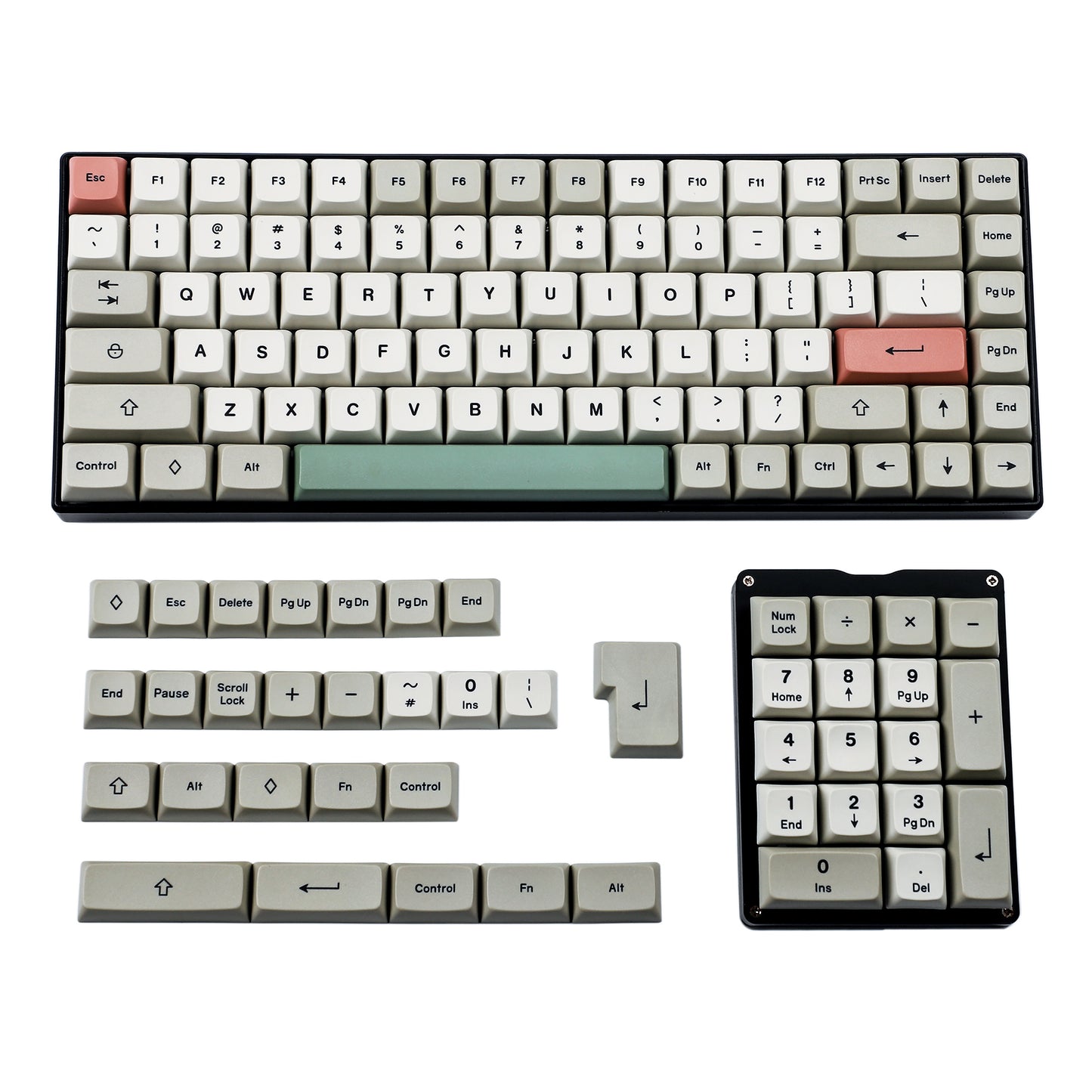 125 9009 Retro Keycaps(Dye Sub XDA Profile PBT 1.2mm Thickness/Filco Ducky 104 TKL 61 KBD75 Kira96 YMD96 XD64 Tada68 Using)