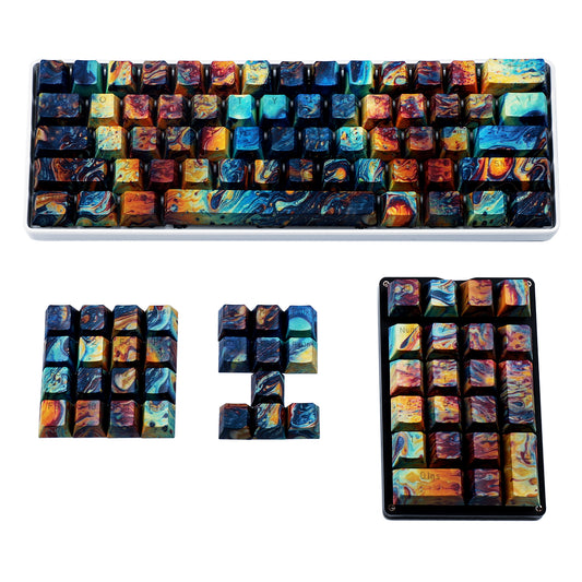 108 Artistic Oil Painting Backlit Keycaps(ABS Water-Transfer Baking Varnish/108 TKL 61 Using)