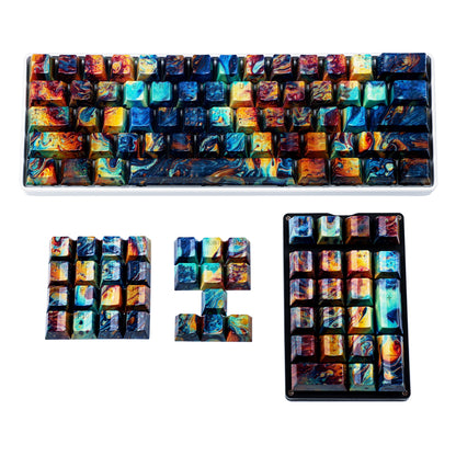 108 Artistic Oil Painting Backlit Keycaps(ABS Water-Transfer Baking Varnish/108 TKL 61 Using)