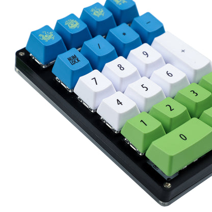 132 Custom Pan Gu Green Blue White Keycaps(Dye Sub OEM Profile/104 87 61 96 75 GK64 68 Using)