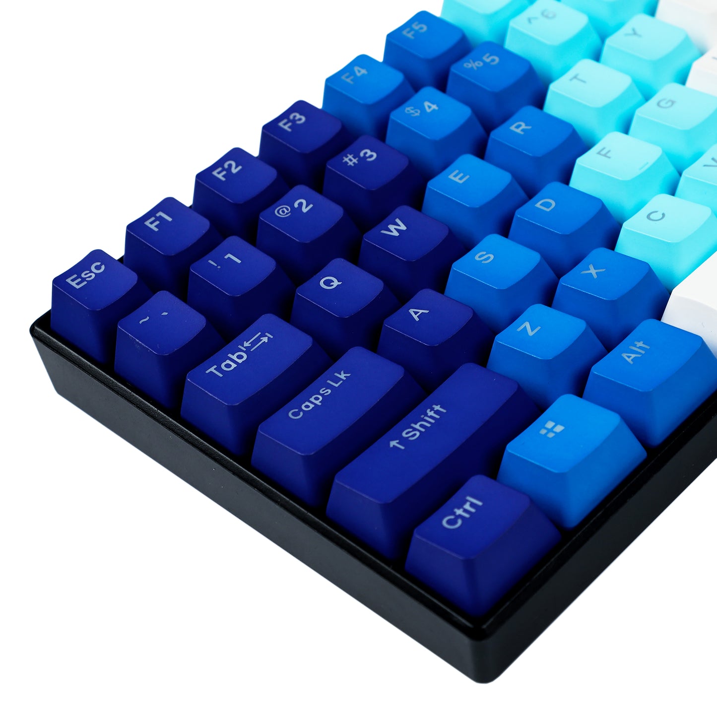 122 Blue White Gradient Backlit Keycaps(Double Shot OEM Profile/104 87 84 68 Using)